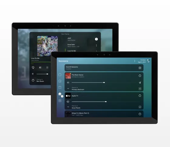 Control4 touchscreen interface for smart home control
